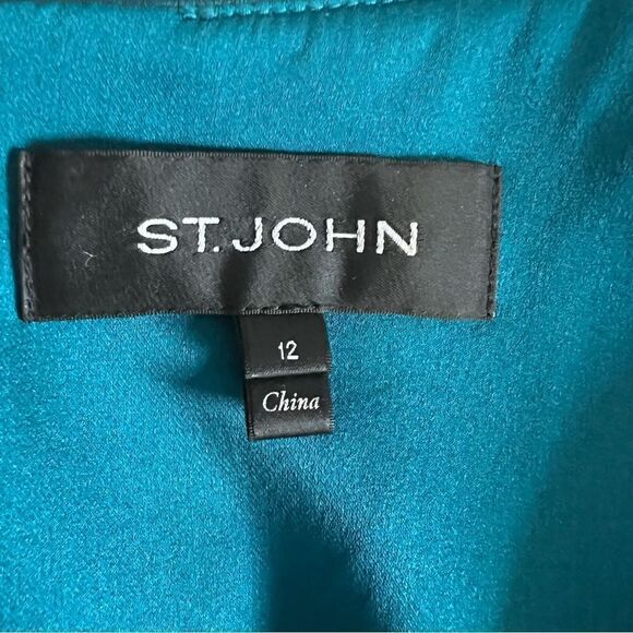 St. John Satin Dress with Embellishments Size 12 - Picture 6 of 10